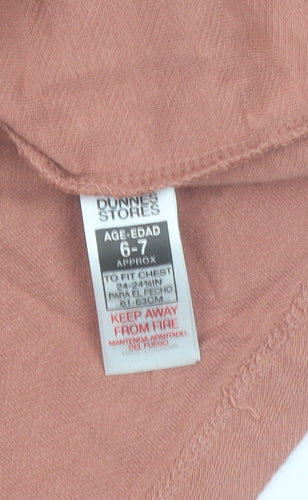 Dunnes Stores Boys Brown Graphic Travel T-Shirt 6-7 Years