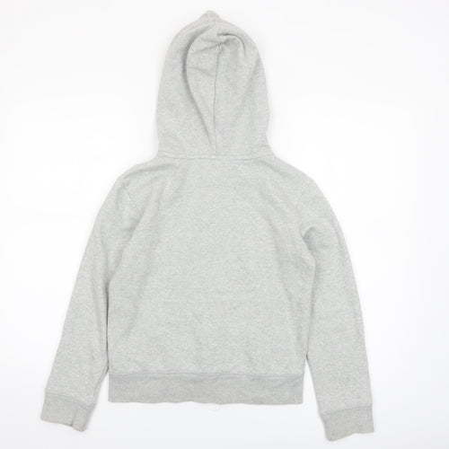 GAP Girls Grey Full Zip Logo Hoodie Size 12 Years Cotton Blend