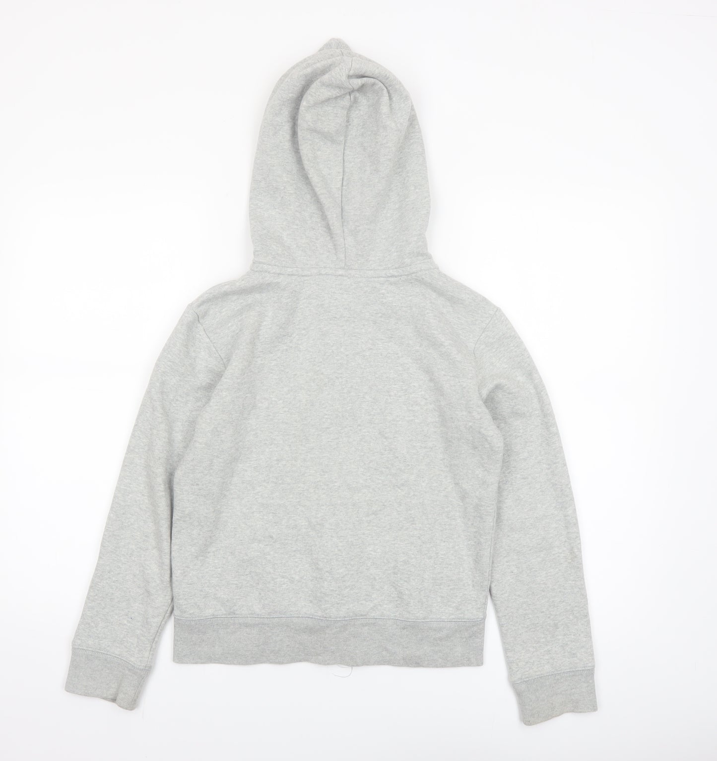 GAP Girls Grey Full Zip Logo Hoodie Size 12 Years Cotton Blend
