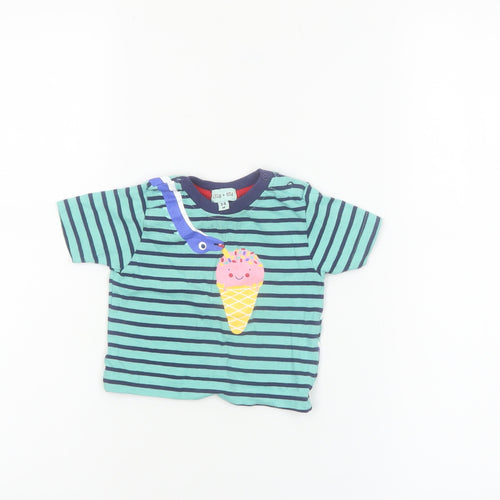 Lilly + Sid Blue Striped Dinosaur Ice Cream T-Shirt 3-6 Months Unisex