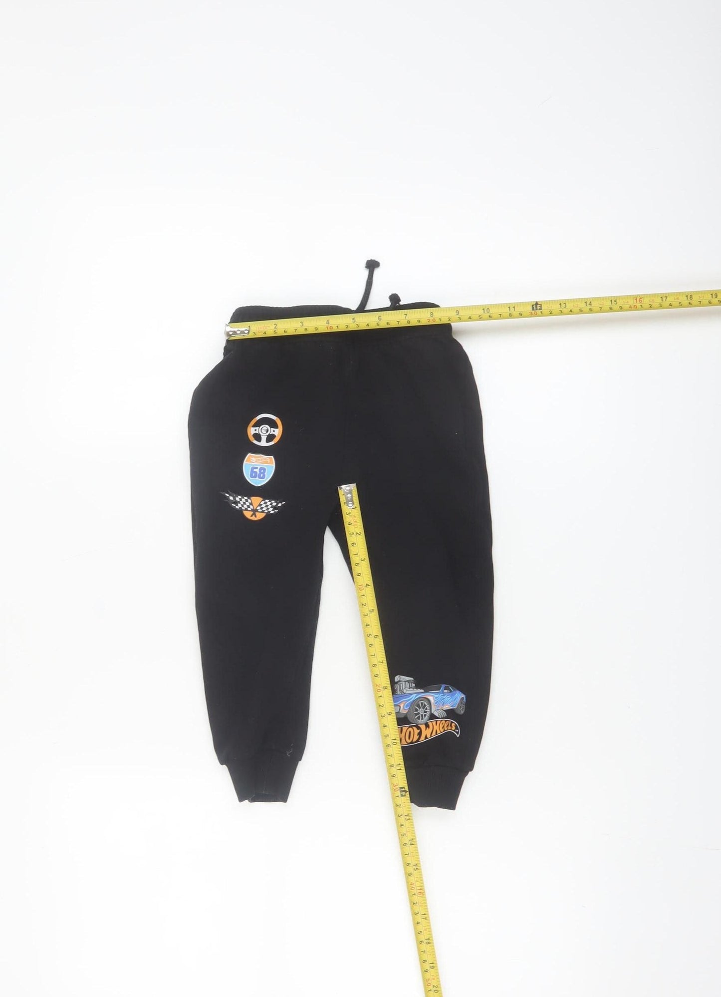 Hot Wheels Boys Black Jogger Trousers 6 Years Cotton Fleece Casual