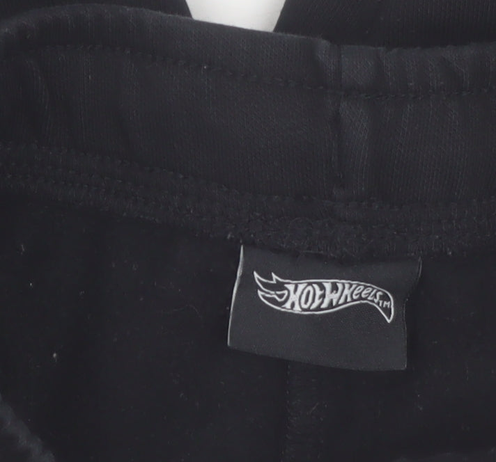 Hot Wheels Boys Black Jogger Trousers 6 Years Cotton Fleece Casual