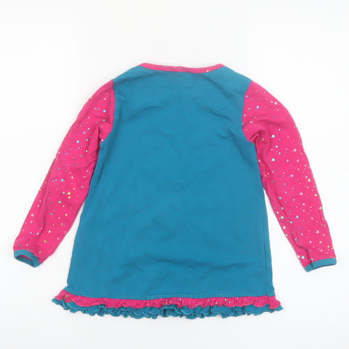 Happy Calegi Girls Multicoloured 5 Years Tunic Top with Glitter Hearts