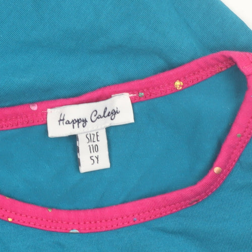 Happy Calegi Girls Multicoloured 5 Years Tunic Top with Glitter Hearts