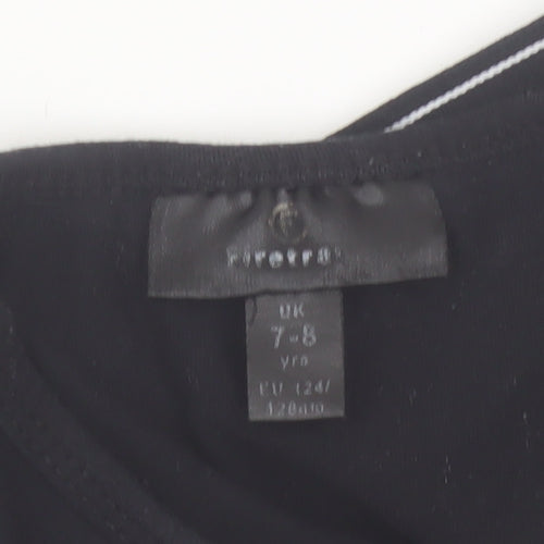 Firetrap Girls Black Cropped Tank Top 7-8 Years Logo Elastic Sports Style