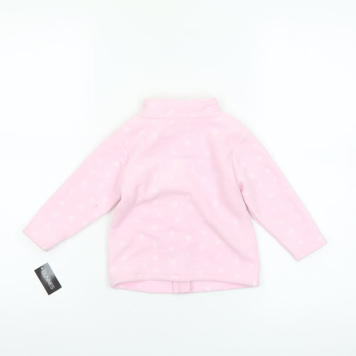 Dunnes Stores Girls Pink Fleece Heart Zip Jacket 9-12 Months