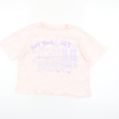 Dunnes Stores Girls Pink New York City Graphic T-Shirt 9-10 Years