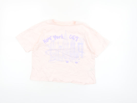 Dunnes Stores Girls Pink New York City Graphic T-Shirt 9-10 Years