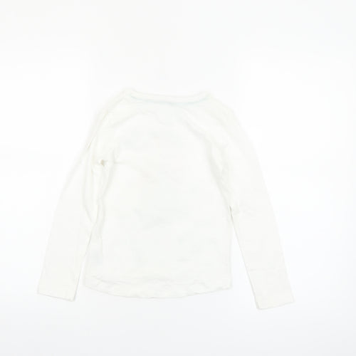 St. Bernard Girls White Graphic Long Sleeve Cotton T-Shirt Age 6