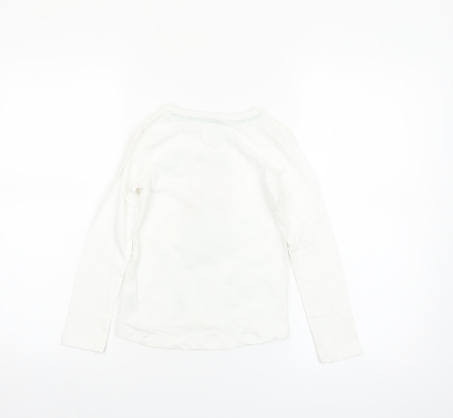 St. Bernard Girls White Graphic Long Sleeve Cotton T-Shirt Age 6