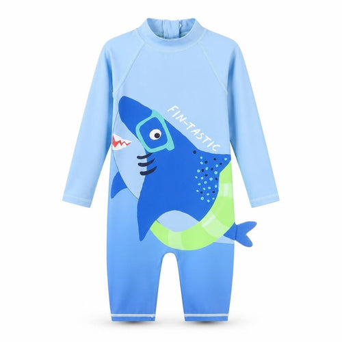 Dunnes Stores Boys Blue Shark One Piece Wetsuit 2-3 Years UV-Protection