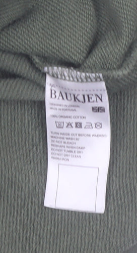 Baukjen Women Khaki Green Short Sleeve Pullover Sweatshirt Tunic UK 12