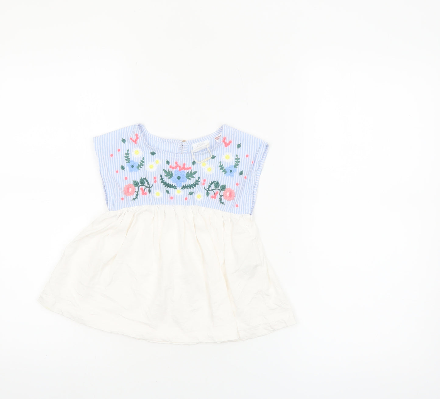 Zara Girls Multicoloured Embroidered Cotton Tunic Blouse 3-4 Years