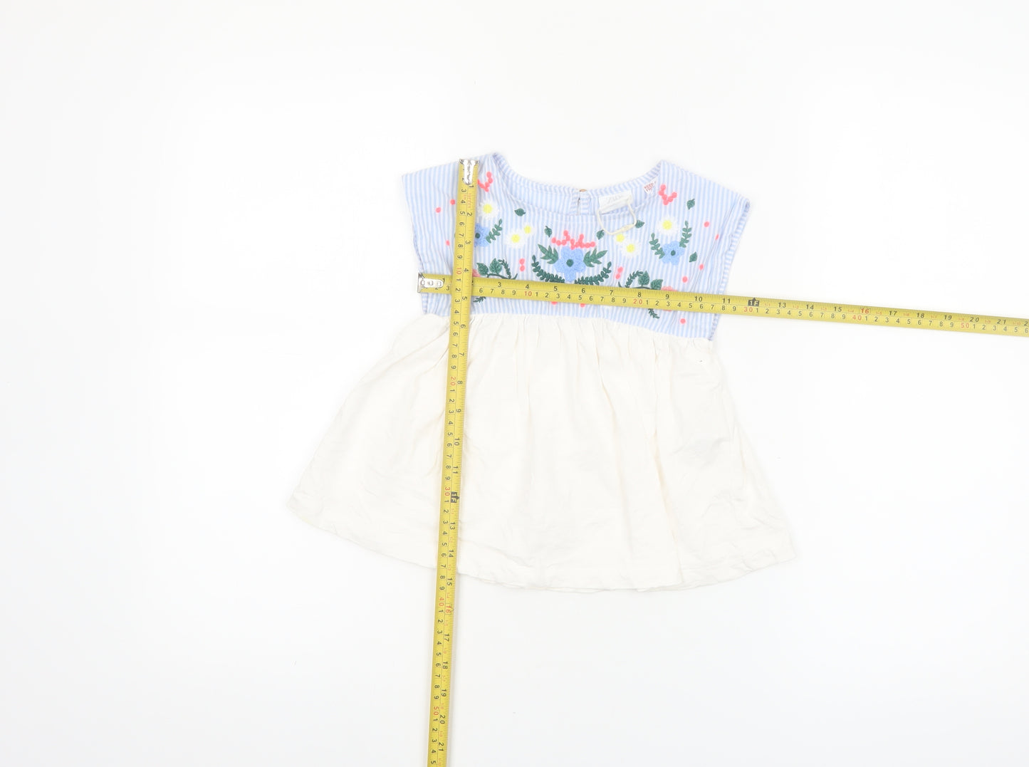 Zara Girls Multicoloured Embroidered Cotton Tunic Blouse 3-4 Years