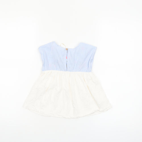Zara Girls Multicoloured Embroidered Cotton Tunic Blouse 3-4 Years