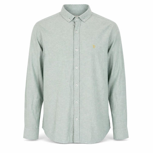 Front view of Tom Penn Men's Green Long Sleeve Button-Down Casual Shirt L