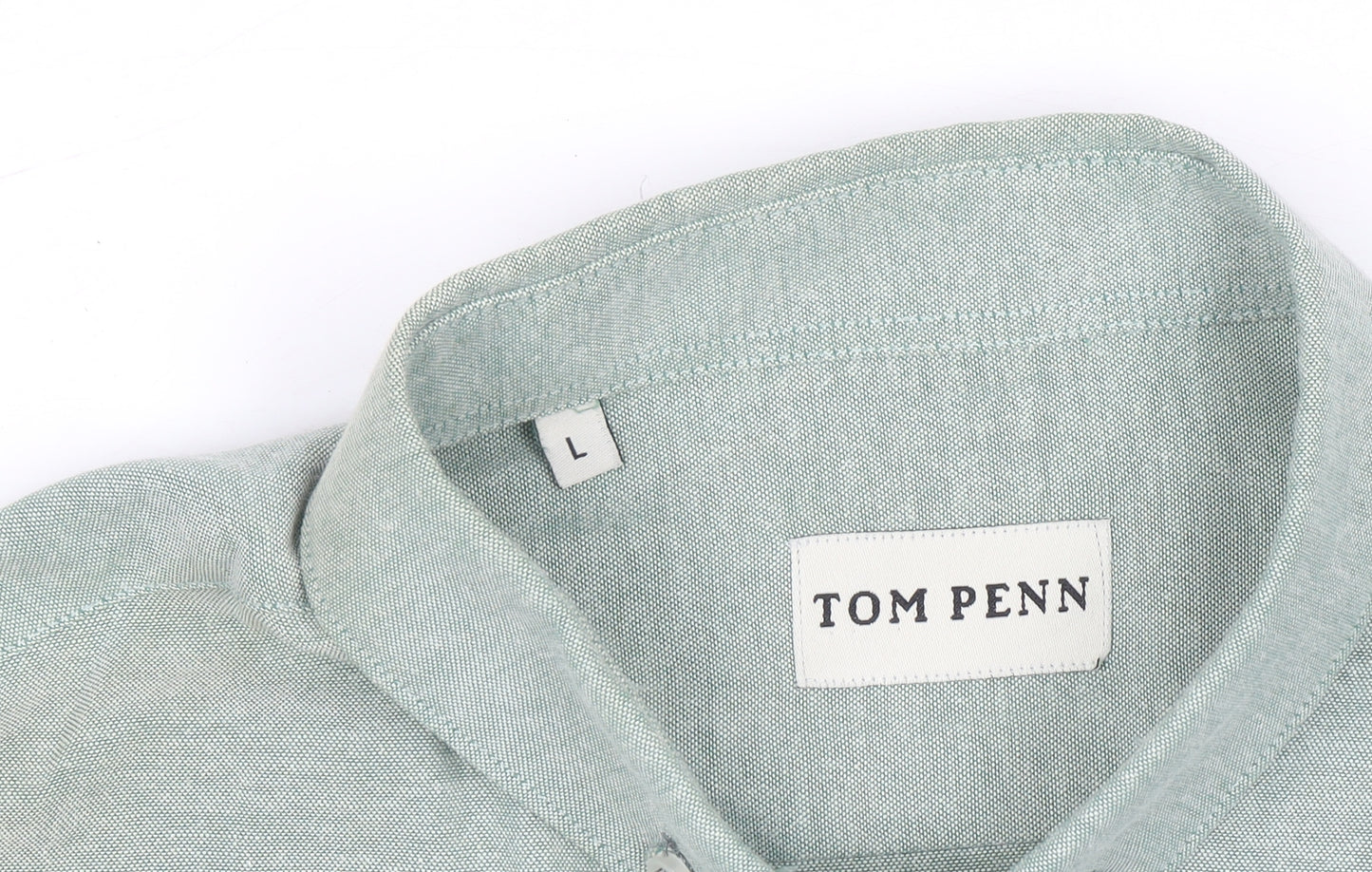 Tom Penn Men's Green Long Sleeve Button-Down Casual Shirt L