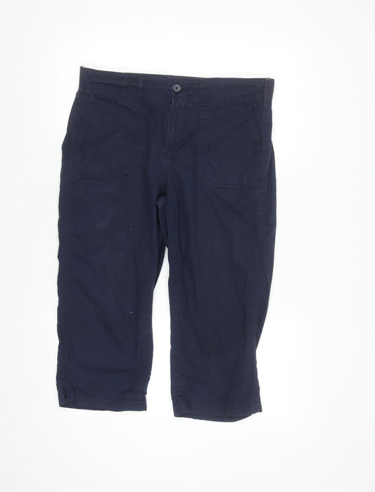 Dunnes Women Blue Size 12 Cargo Shorts Lightweight Cotton Blend