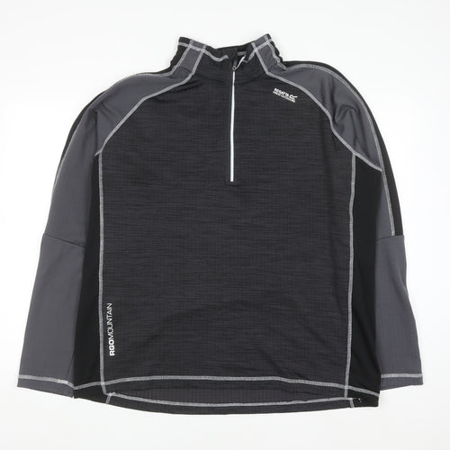 Regatta Mens Black 2XL 1/4 Zip Pullover Outdoor Sweatshirt