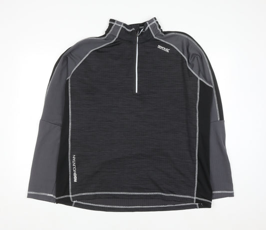 Regatta Mens Black 2XL 1/4 Zip Pullover Outdoor Sweatshirt