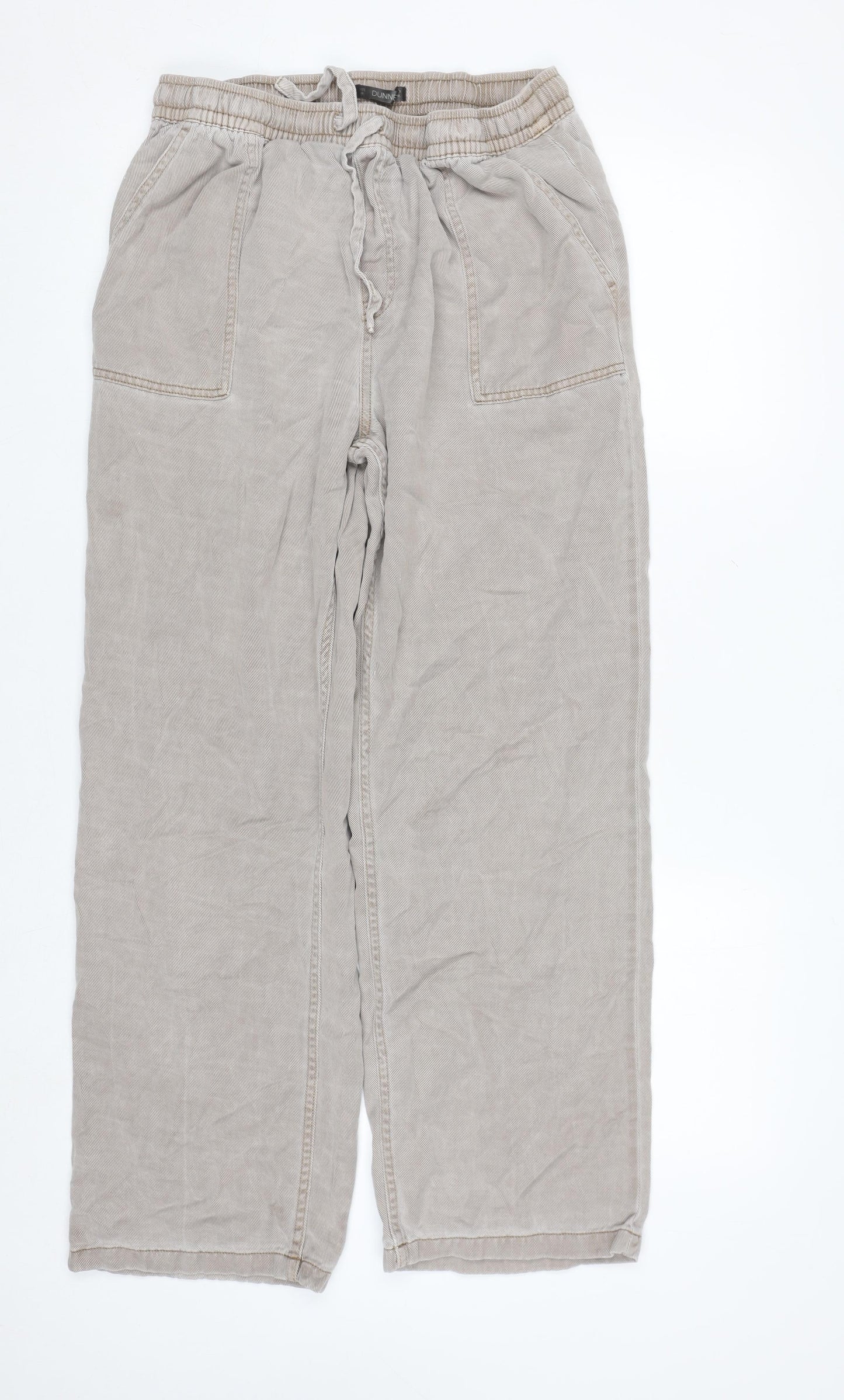 Dunnes Stores Mens Beige Relaxed Fit Lyocell Cotton Casual Trousers M
