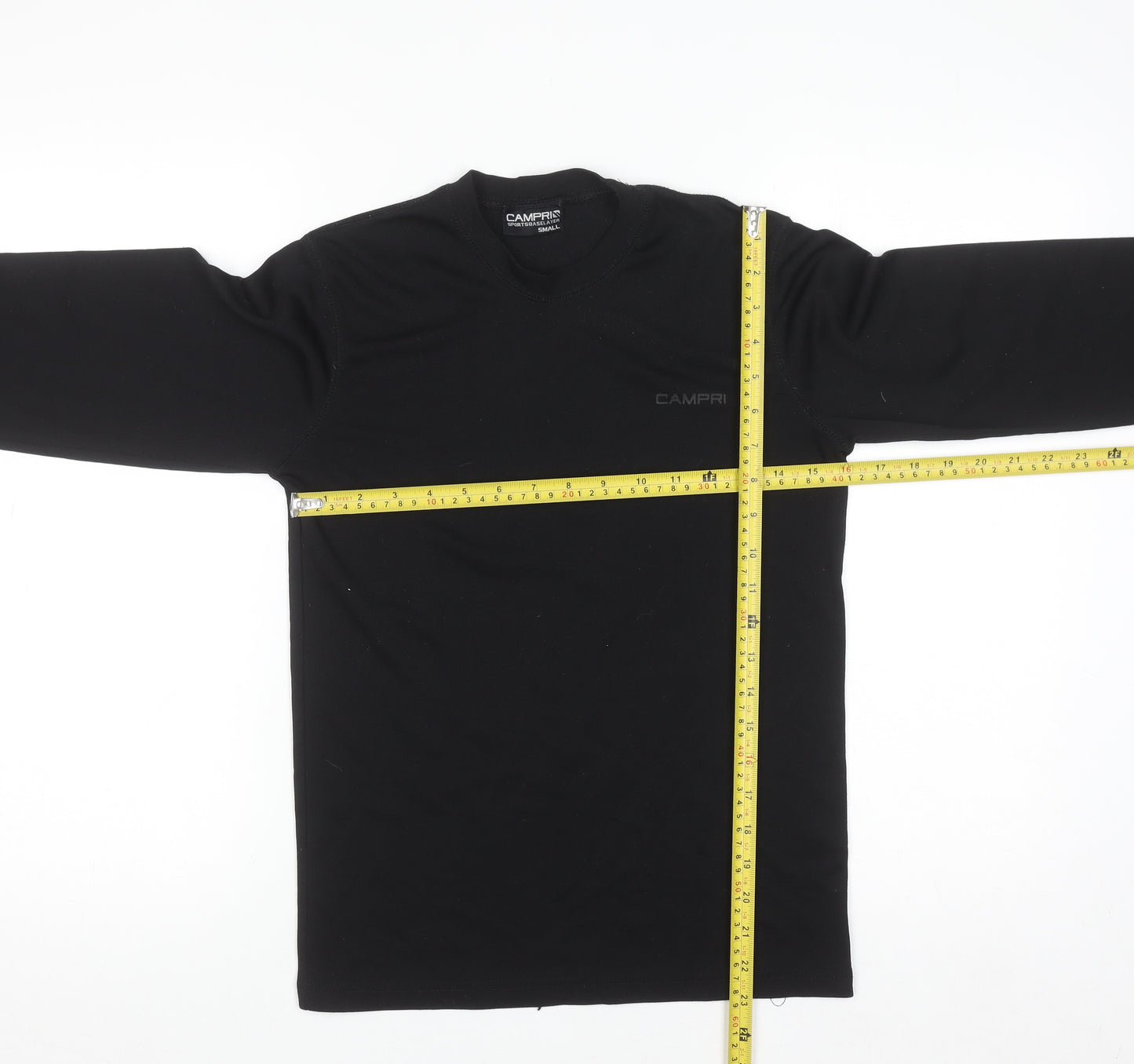 Campri Men's Black Small Thermal Long Sleeve Sports Base Layer Top