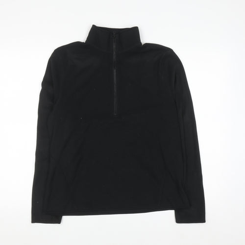 Primark Women Black Fleece 1/2 Zip Pullover Sweatshirt Size 12/14 Medium