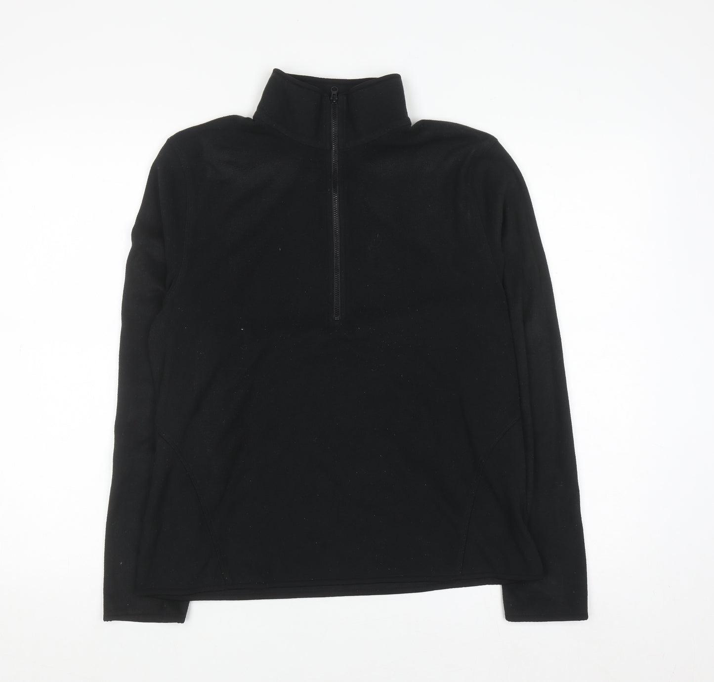 Primark Women Black Fleece 1/2 Zip Pullover Sweatshirt Size 12/14 Medium