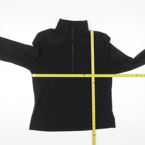 Primark Women Black Fleece 1/2 Zip Pullover Sweatshirt Size 12/14 Medium