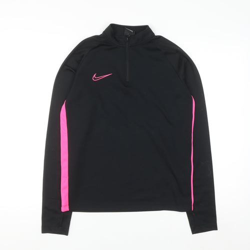 Nike Womens Black Pink Dri-FIT 1/4 Zip Sweatshirt L