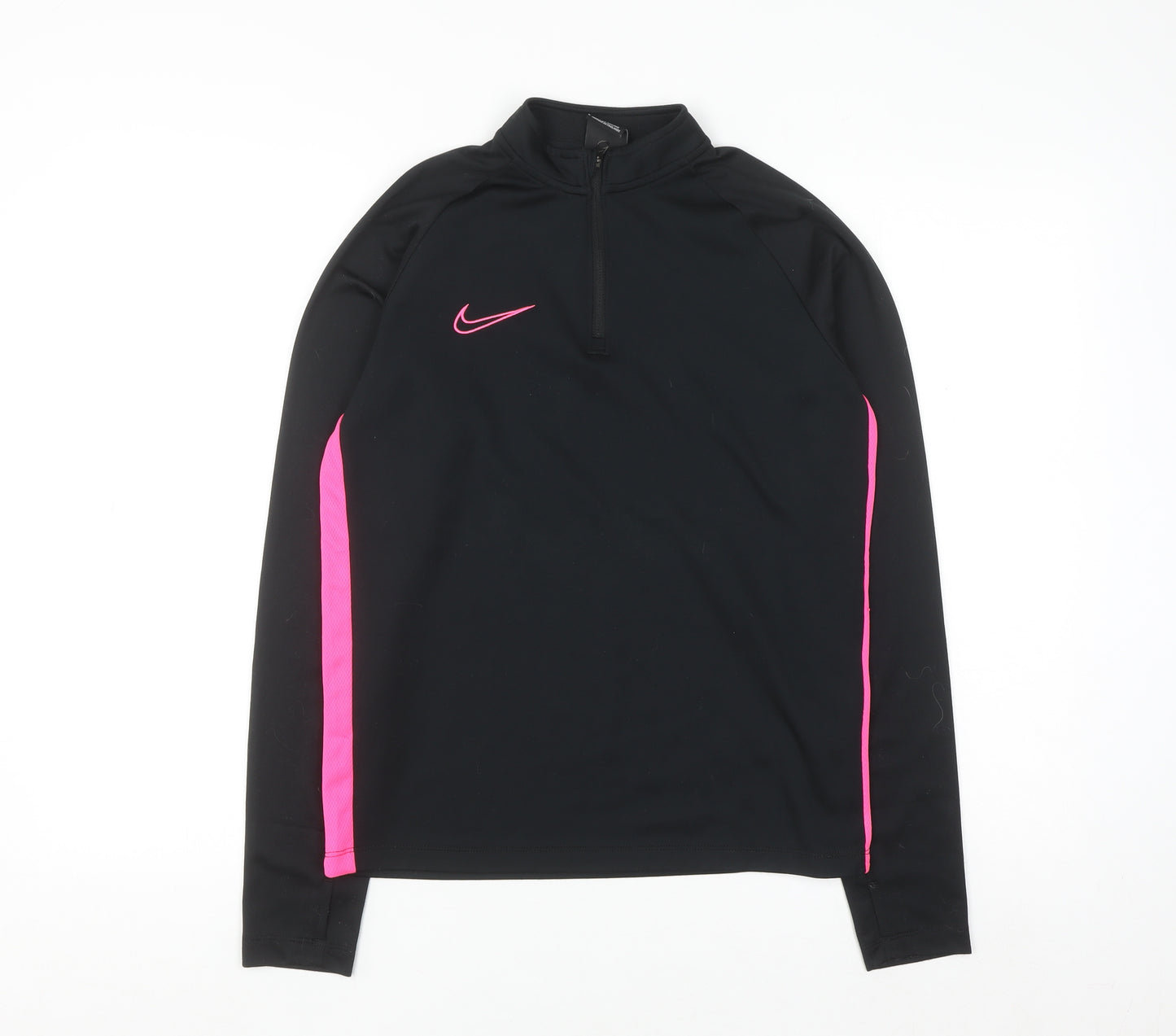 Nike Womens Black Pink Dri-FIT 1/4 Zip Sweatshirt L