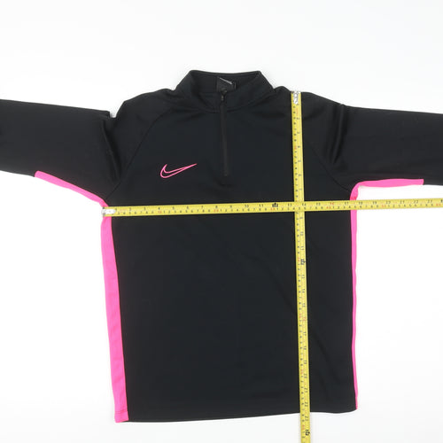 Nike Womens Black Pink Dri-FIT 1/4 Zip Sweatshirt L