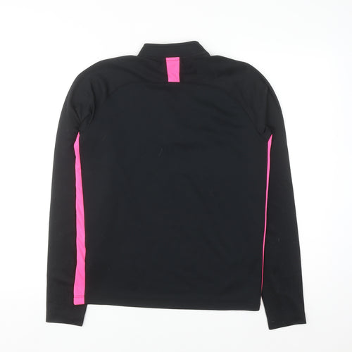 Nike Womens Black Pink Dri-FIT 1/4 Zip Sweatshirt L
