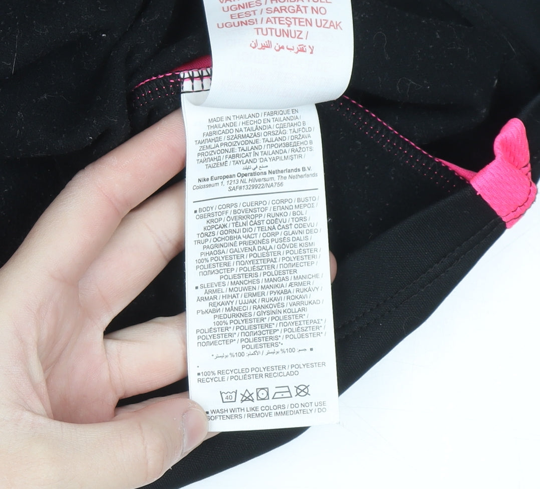 Nike Womens Black Pink Dri-FIT 1/4 Zip Sweatshirt L