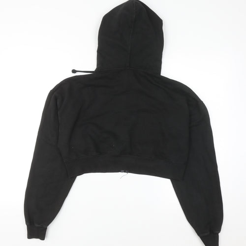 Pull&Bear Teen Black Cropped Full Zip Hoodie Size S