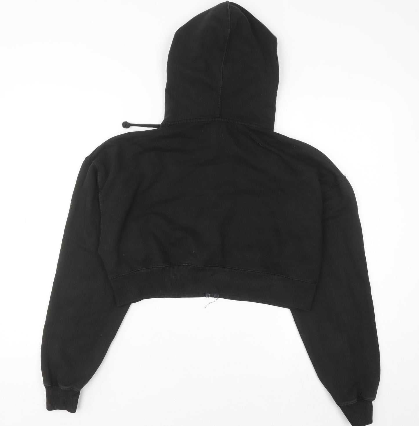 Pull&Bear Teen Black Cropped Full Zip Hoodie Size S