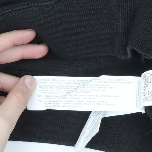 Pull&Bear Teen Black Cropped Full Zip Hoodie Size S