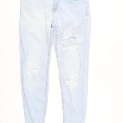 New Look Petite Jenna Blue Distressed Skinny Jeans UK 10