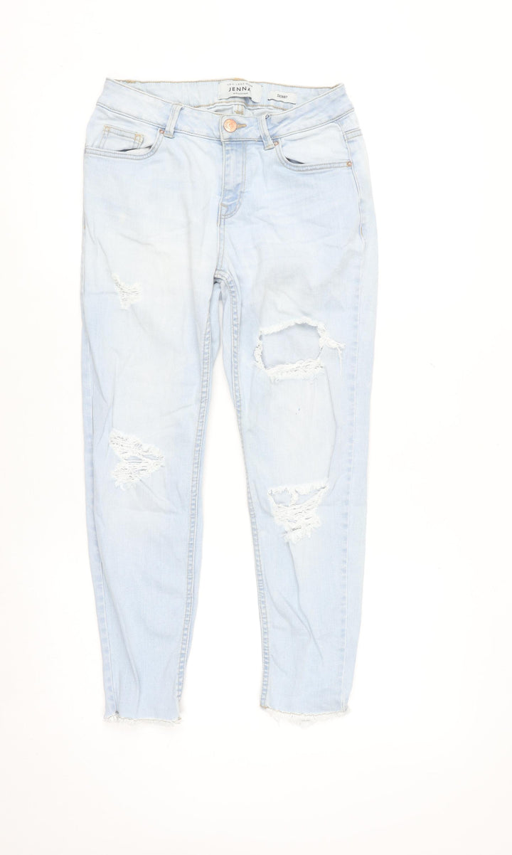 New Look Petite Jenna Blue Distressed Skinny Jeans UK 10