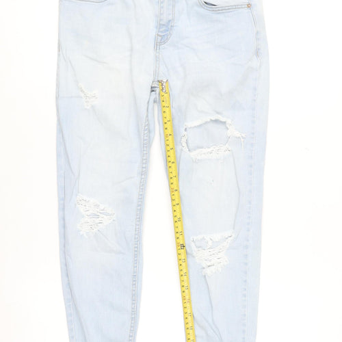 New Look Petite Jenna Blue Distressed Skinny Jeans UK 10