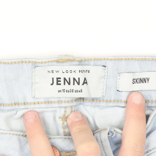 New Look Petite Jenna Blue Distressed Skinny Jeans UK 10