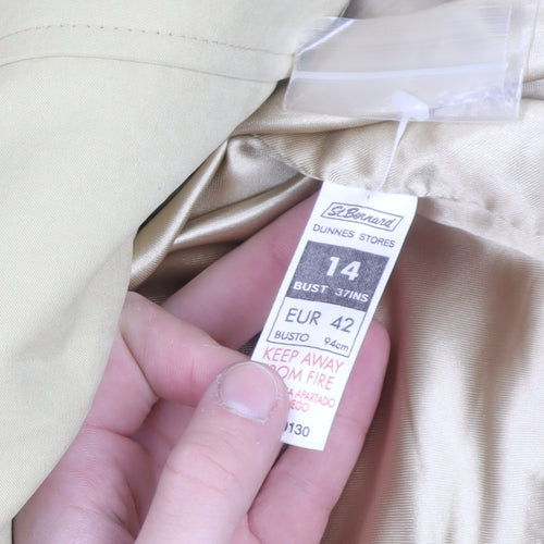 St. Bernard Women’s Beige Long Trench Coat Size 14 Classic Lined