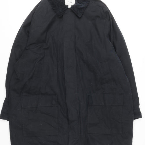 Marks and Spencer Men's Black 3XL Cotton Overcoat Lined Workwear