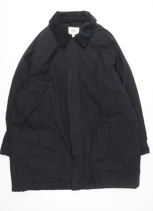 Marks and Spencer Men's Black 3XL Cotton Overcoat Lined Workwear