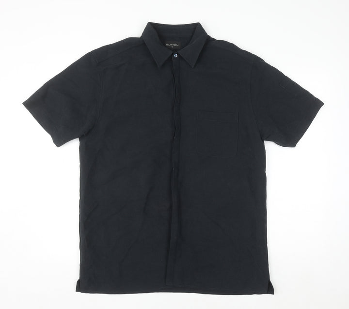 Burton Men's Black Modal Blend Short Sleeve Polo Shirt M