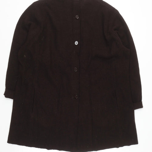 Mandarin Blue Unisex Adults Brown Wool Mid-Length Overcoat 2XL