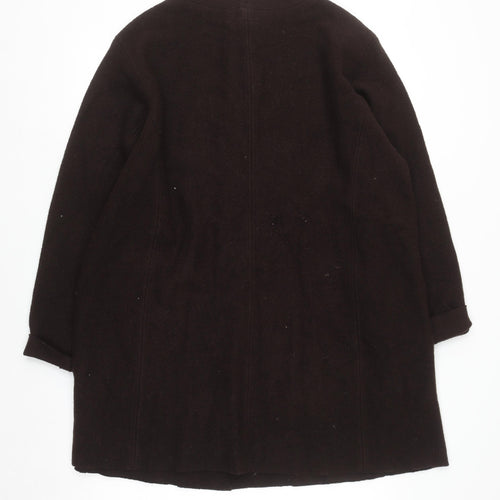 Mandarin Blue Unisex Adults Brown Wool Mid-Length Overcoat 2XL