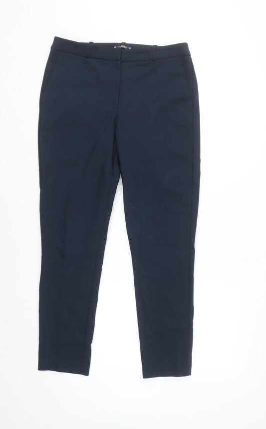 Dunnes Stores Women's Navy Slim Fit Cotton Blend Work Trousers Size 10
