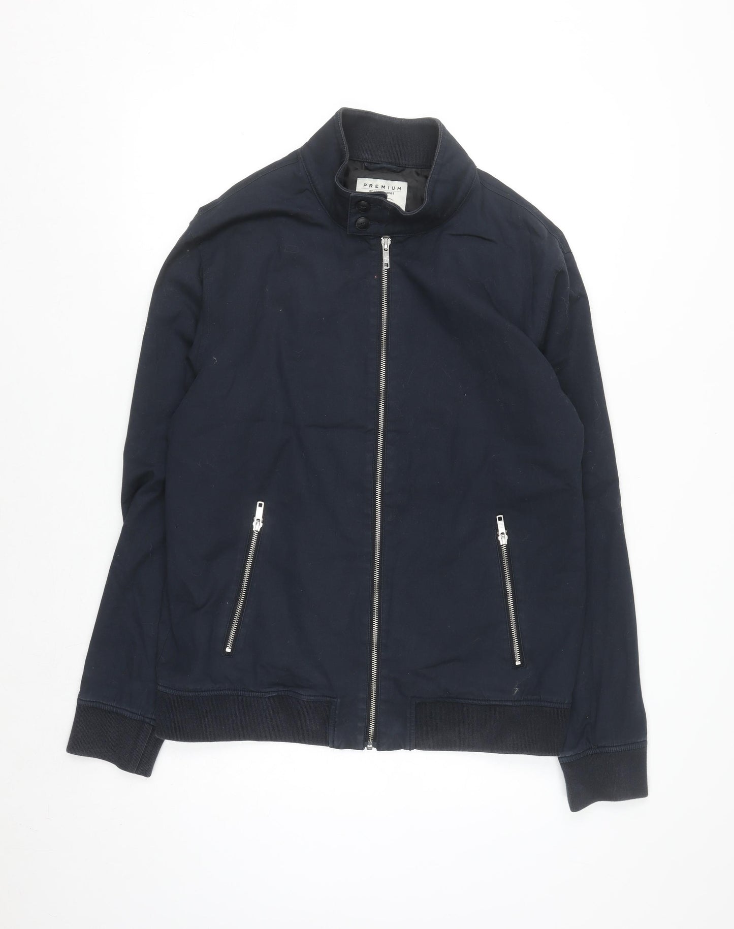 Jack & Jones Premium Men's Navy Cotton Bomber Jacket Size L