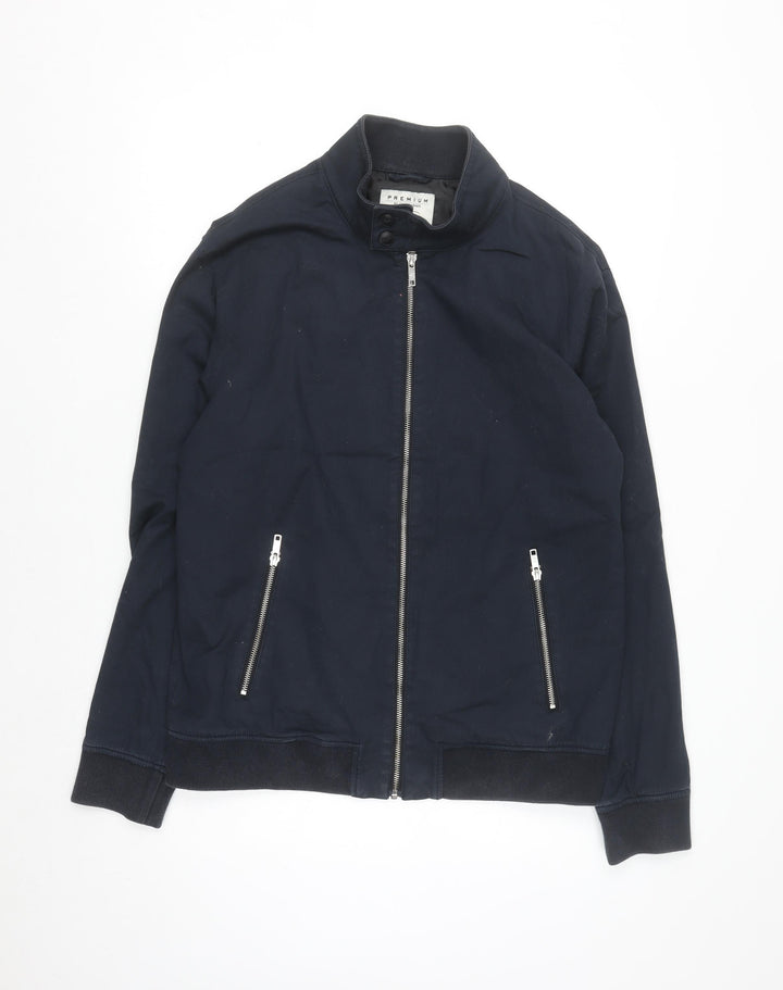 Jack & Jones Premium Men's Navy Cotton Bomber Jacket Size L